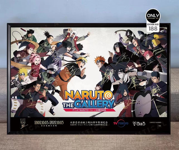Mystical Art - Voice Actor's Signatures Naruto 20th Anniversary Special Commemoration Poster Frame 