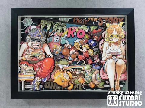 Drunky Monkey Studio x Futari Studio - Strawhat Pirates 3D Poster Frame [DM-001][2 Variants]