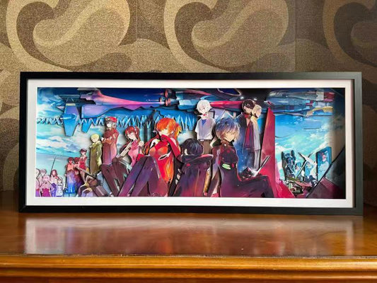 Mystical Art  - Neon Genesis Evangelion (EVA) Character 3D Poster Frame [86cm x 36cm]