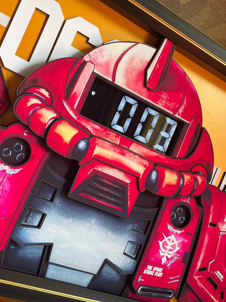 Mystical Art - Zaku MS 06 II Red Comet 3D Poster Frame with Clock Display Function