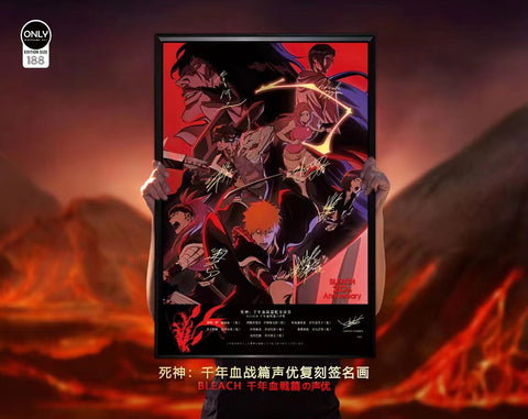 Mystical Art - Bleach Quincy Blood War Voice Actor's Signatures Poster Frame 