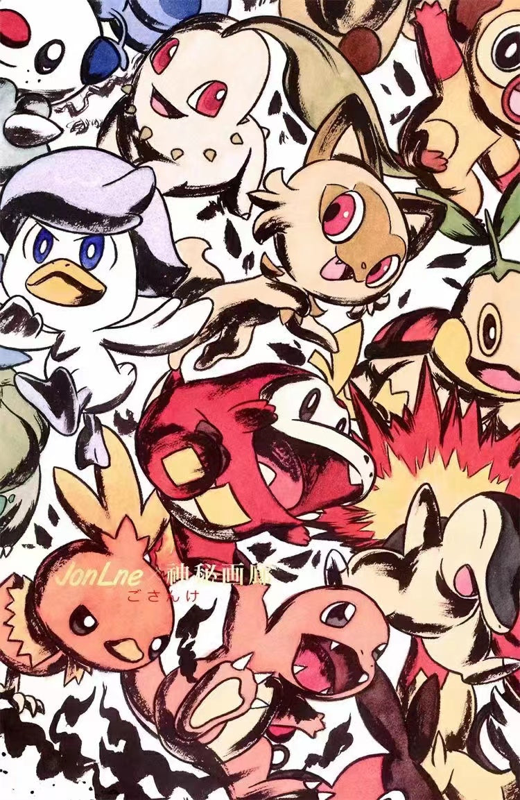 Mystical Art x Jonlne - Pokemon of Ninth Generation Inkjet Style Poster Frame [2 Variants]