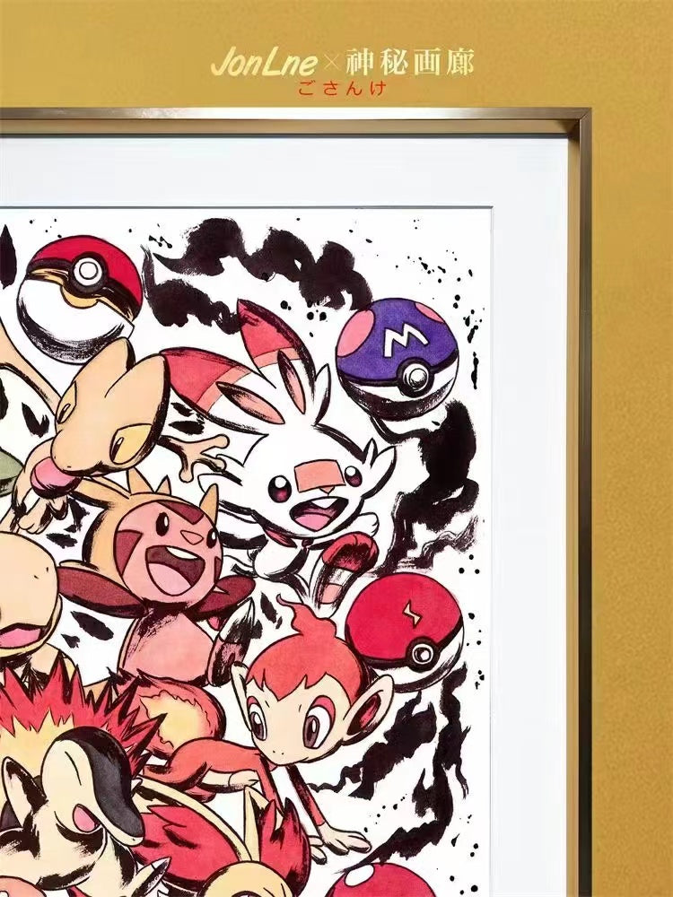 Mystical Art x Jonlne - Pokemon of Ninth Generation Inkjet Style Poster Frame [2 Variants]