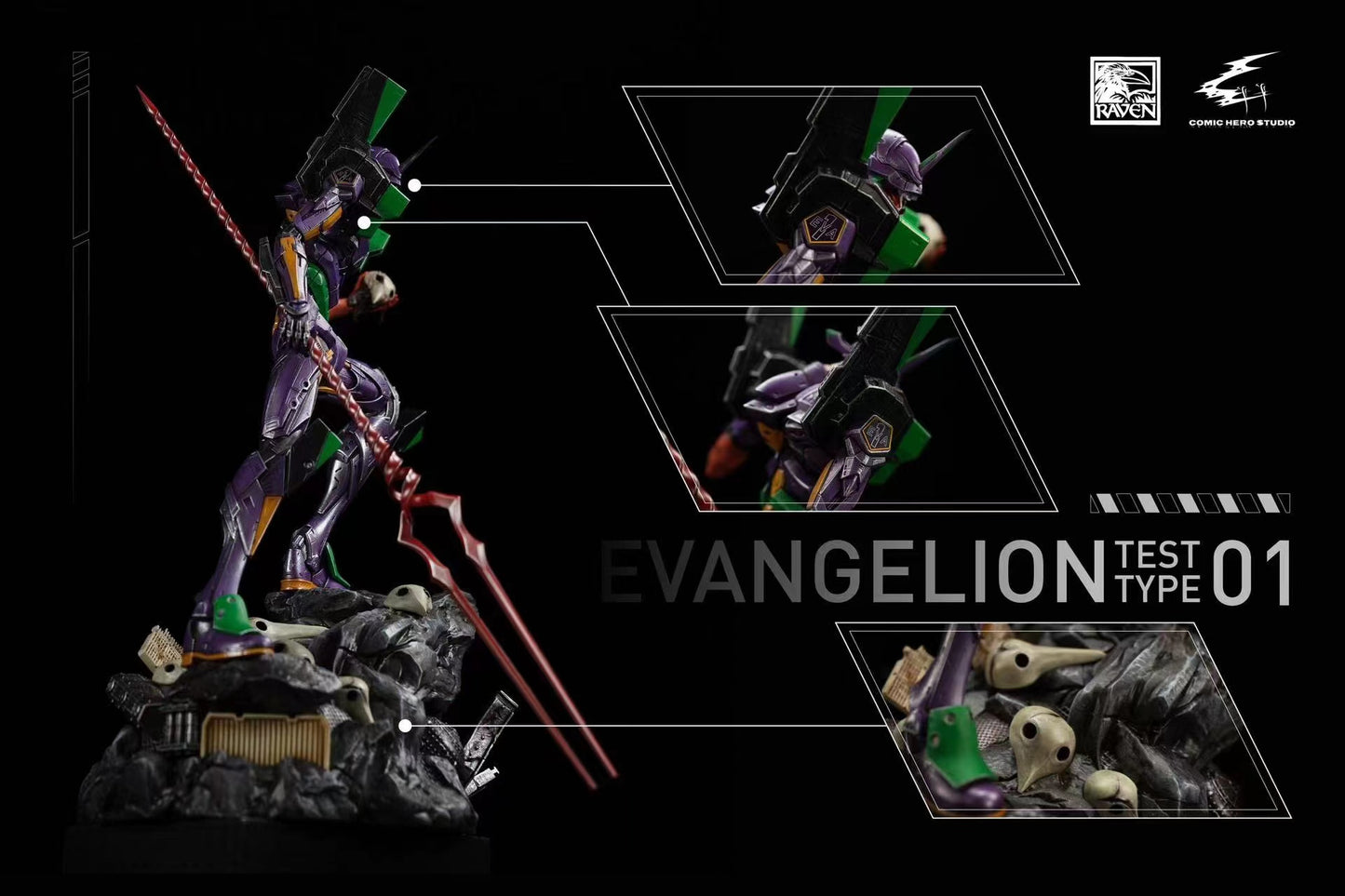 Comic Hero Studio X Raven Studio - Evangelion Test Type 01 [Purple & Green Version/ Black & White Version]