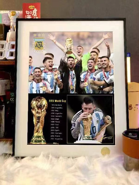 Xing Kong Studio - Lionel Messi Argentina FIFA World Cup Qatar 2022 Champion Poster Frame