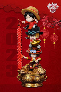 Huan Zhou Studio / HZ Studio - New Year Monkey D Luffy, Sabo and Portgas D. Ace