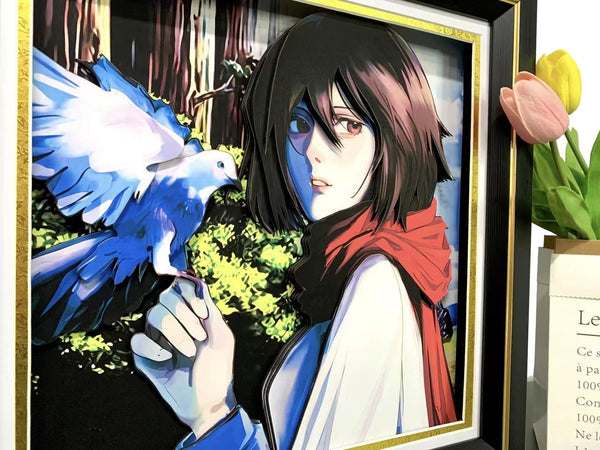 Mikasa Ackerman 3D Poster Frame [36cm x 36cm]