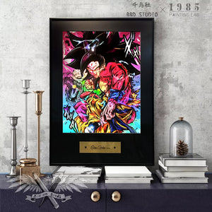 BBD Studio X 1985 Painting Lab - Super Saiyan 4 Son Goku Coloured Chrome Poster Frame