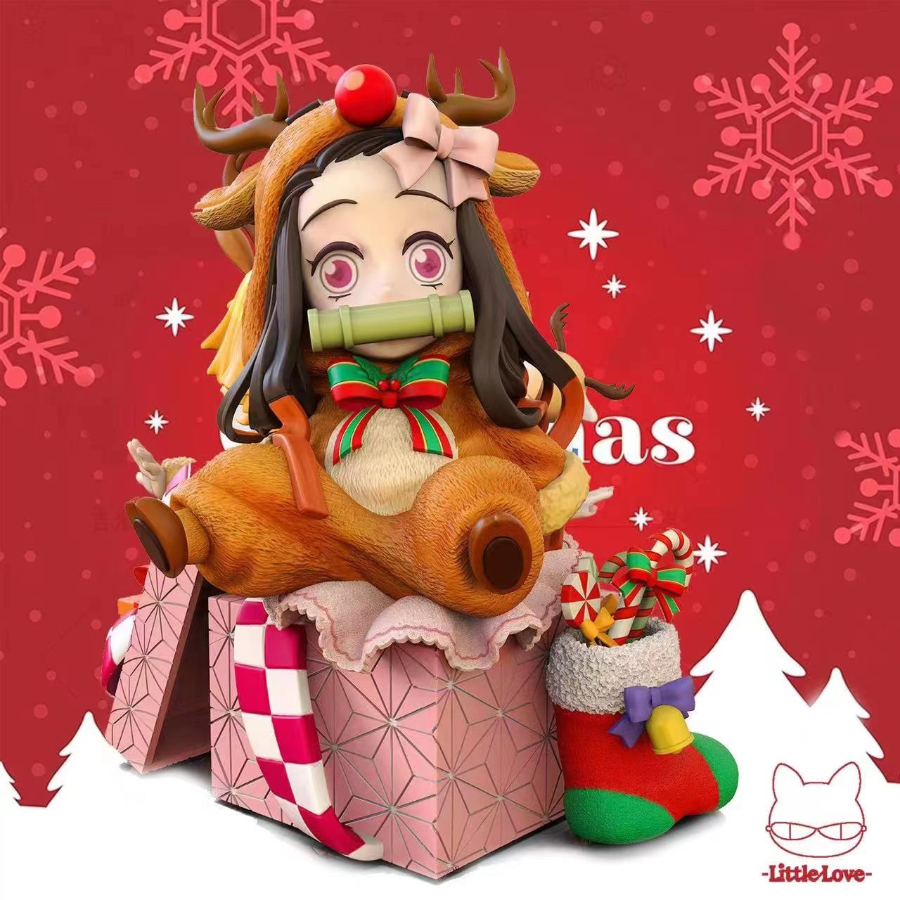Little Love Studio - Nezuko as Red Nose Reindeer/ Zenitsu as Raindeer